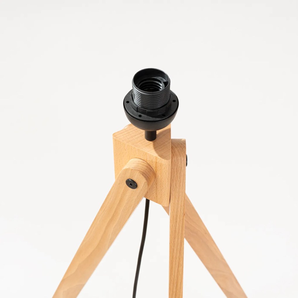 Stojacia lampa Natt, 1x modré textilné tienidlo, drevo