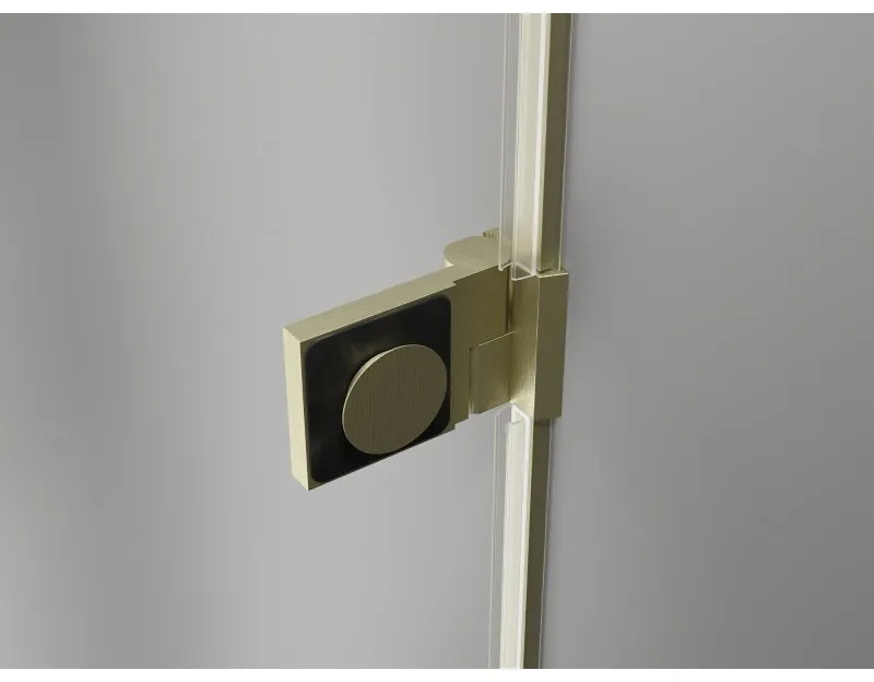 Mexen Lunar-B Duo, výklopný sprchový kút 100 x 70 cm, 8mm číre sklo, zlatý matný profil, 832-100L-070P-55-00