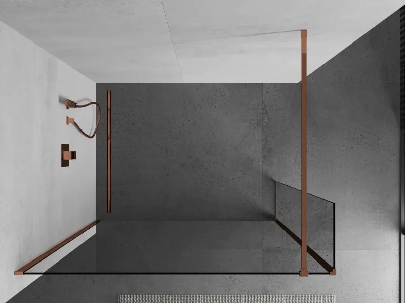 Mexen Kioto, sprchový kút typ Walk-in 90 x 30 cm, 8mm číre sklo, profil ružové zlato, 800-090-212-60-00-030
