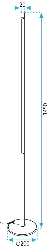 Toolight Toolight, LED podlahová lampa 145cm, 12W, APP1416-F, zlatá lesklá, OSW-05416