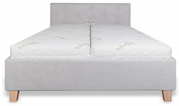 Posteľ čalúnená PULSAR + lamelový rošt + matrac EMI