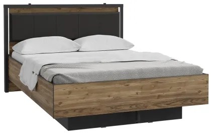 Dvojlôžková posteľ s úložným priestorom OREN 140x200 cm hnedá/čierna
