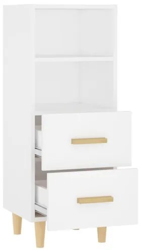 vidaXL Komoda biela 34,5x34x90 cm spracované drevo-