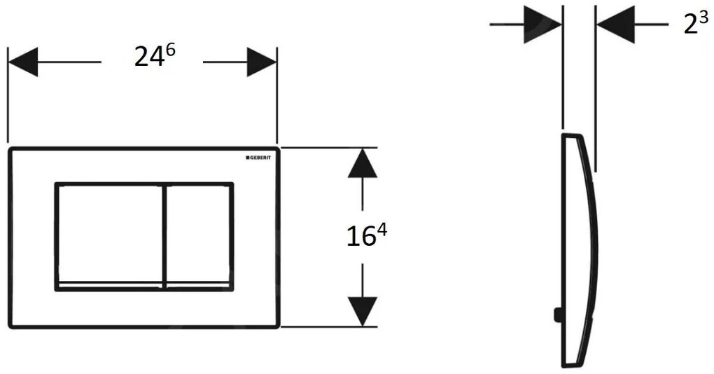 Geberit Delta30, ovládanie splachovania, chróm matný, 115.137.46.1