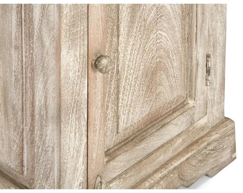 furniture-nabytek.cz - Masívna kúpeľňová skrinka z mangového dreva, lakovaná, prírodná – 50×40×185 cm