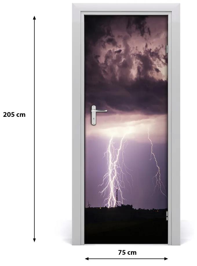 Fototapeta na dvere samolepiace búrka s bleskami 75x205 cm