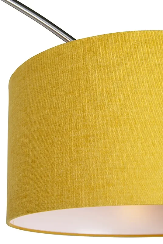 Oceľová oblúková lampa so žltým tienidlom 35/35/20 - XXL