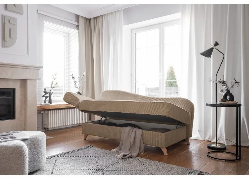 Taupe menčestrová leňoška (ľavý roh) Chic Charlotte – Miuform