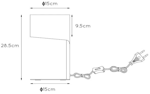 Lucide 45504/01/31 - Stolná lampa KNULLE 1xE14/40W/230V biela