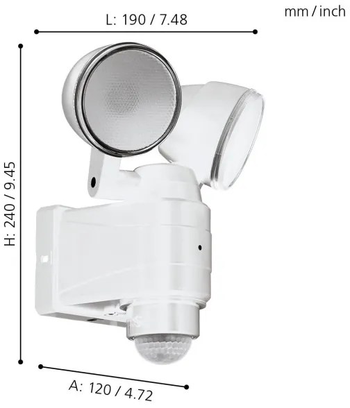 Eglo 98194 - LED Vonkajšie svietidlo so senzorom CASABAS 2xLED/4W/4xLR14 IP44