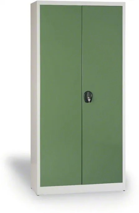 Zváraná skriňa JUMBO, 1950 x 950 x 500 mm, sivá/zelená