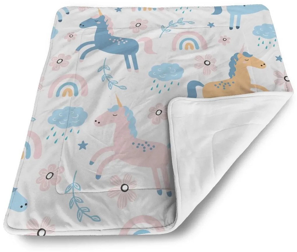 Sablio Deka pre bábätko Duhoví Jednorožce - 80x100 cm