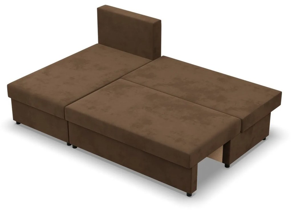 Rohová rozkladacia sedacia súprava DELI Hnedá