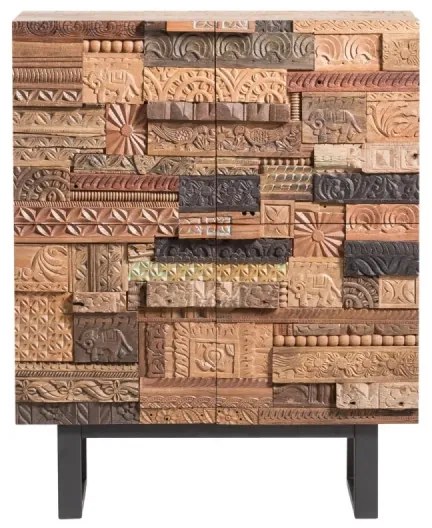 furniture-nabytek.cz - Masívna komoda Highboard v Grónsku z mangového dreva, lakovaná, hnedá