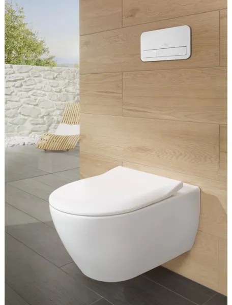 Villeroy & Boch 5614R201 - Závesné WC s toaletným sedadlom SoftClose SUBWAY keramika/biela