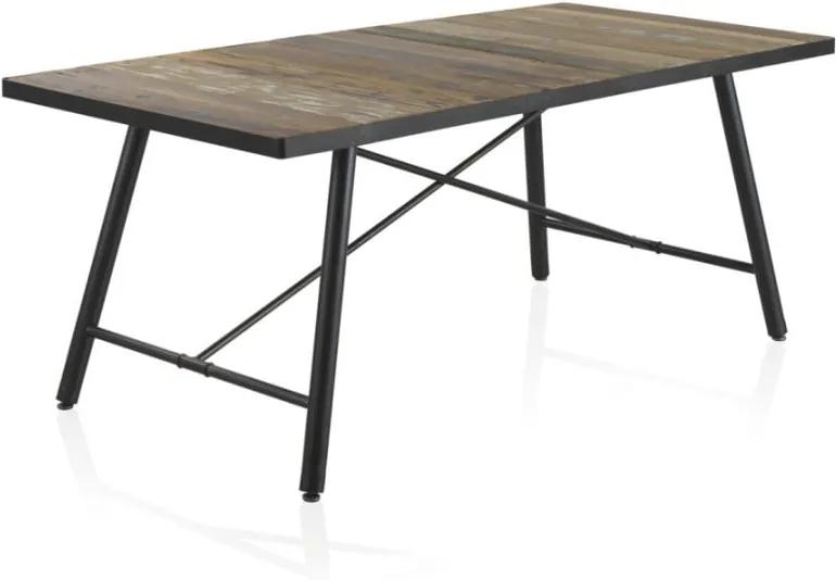 Drevený jedálenský stôl s kovovými nohami Geese Capri, 150 × 90 cm