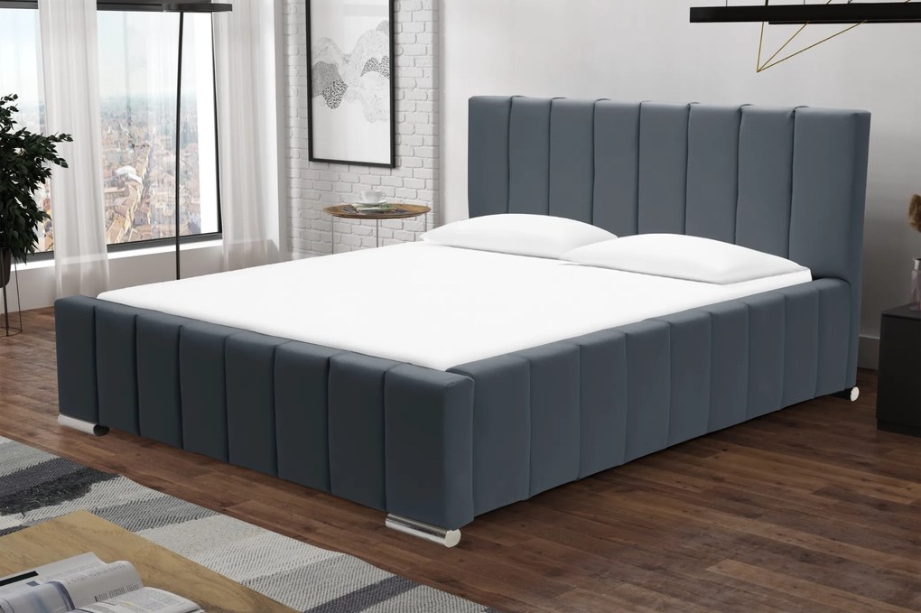 Čalúnená posteľ s úložným priestorom SWEET Sivá 120x200 cm