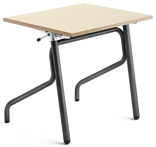 Nastaviteľná školská lavica ADJUST, 700x600 mm, HPL - breza, antracit