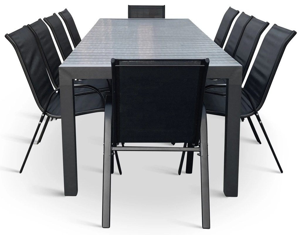 Noela Záhradný jedálenský set Grande Pasto + 10x kovová stolička Ramada