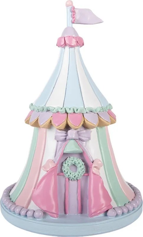 Vianočné dekorácie figúrka cirkusový stan Pastel Christmas Chic - Ø 20*29 cm