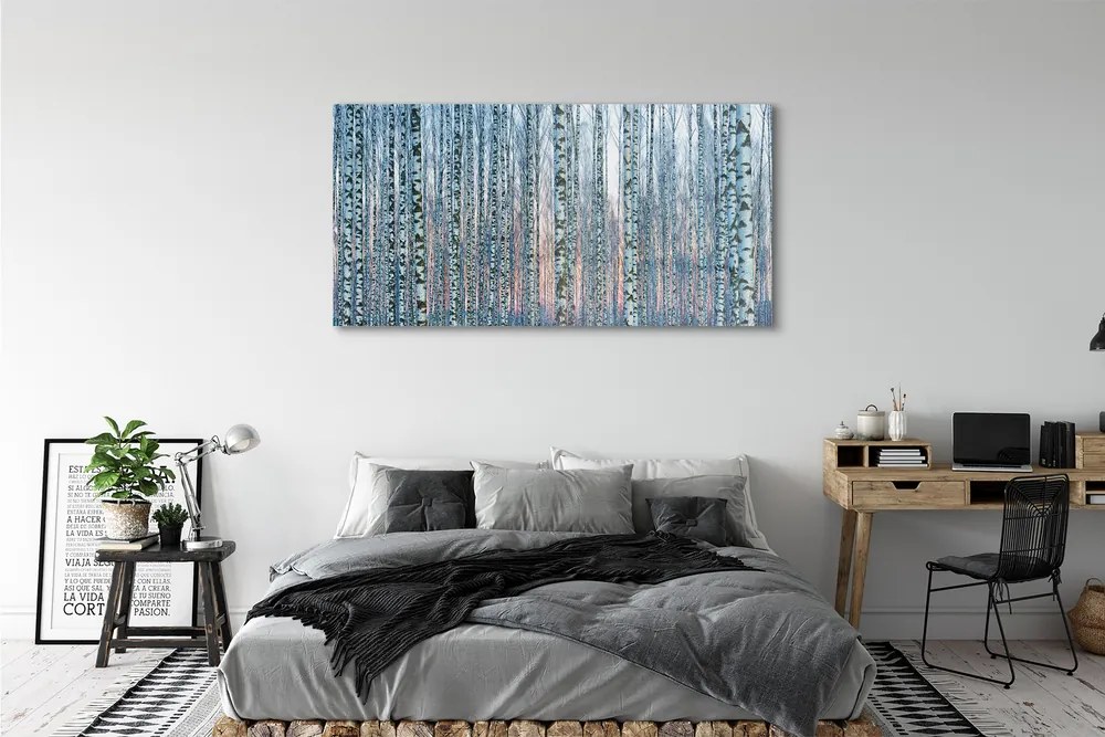 Obraz plexi Brezového lesa pri západe slnka 140x70 cm