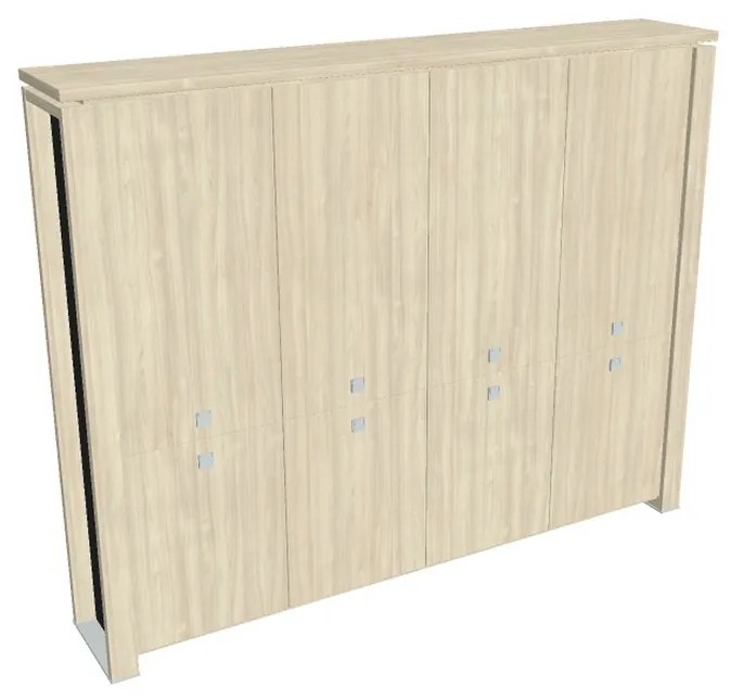 Vysoká skriňa Verno+ S 260 x 46 x 210 cm, agát / čierna