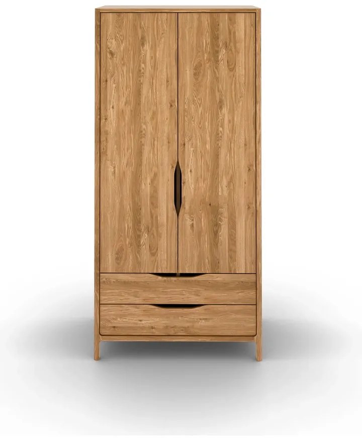 Šatníková skriňa z dubového dreva v prírodnej farbe 96x188 cm Twig – The Beds