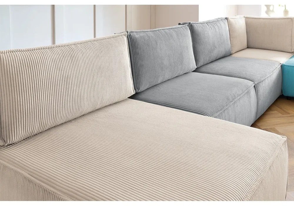 Menčestrová rohová pohovka (do tvaru "U"/variabilná) Nihad modular – Bobochic Paris