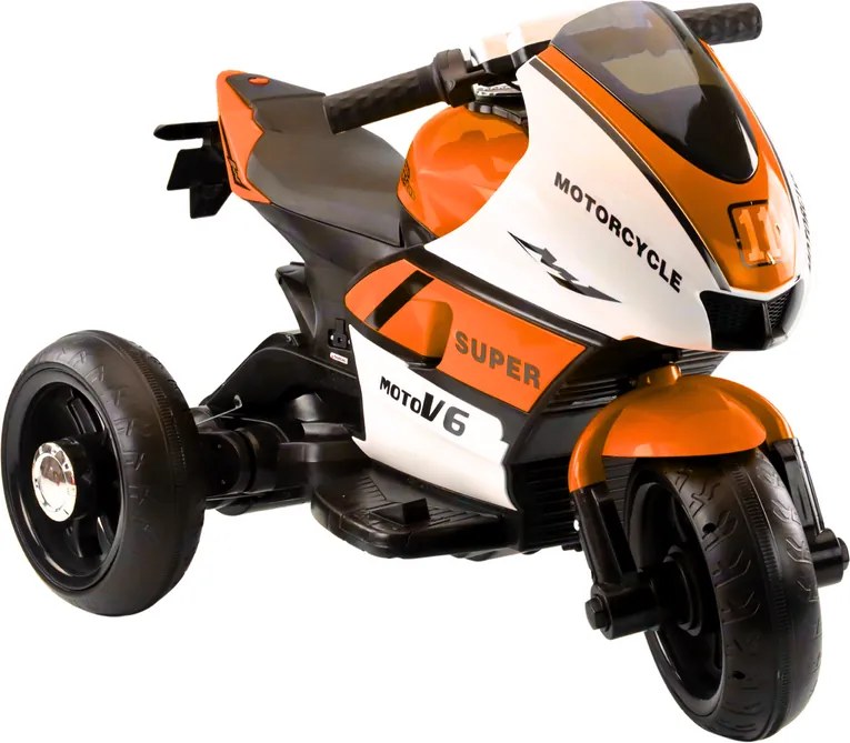 LEAN CARS Detská elektrická trojkolka HT-5188 LED MP3 oranžová