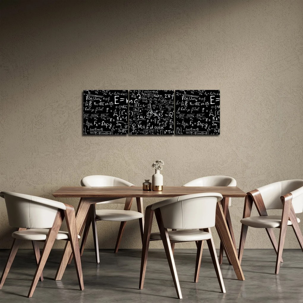 Obraz - Matematika (s hodinami) (90x30 cm)