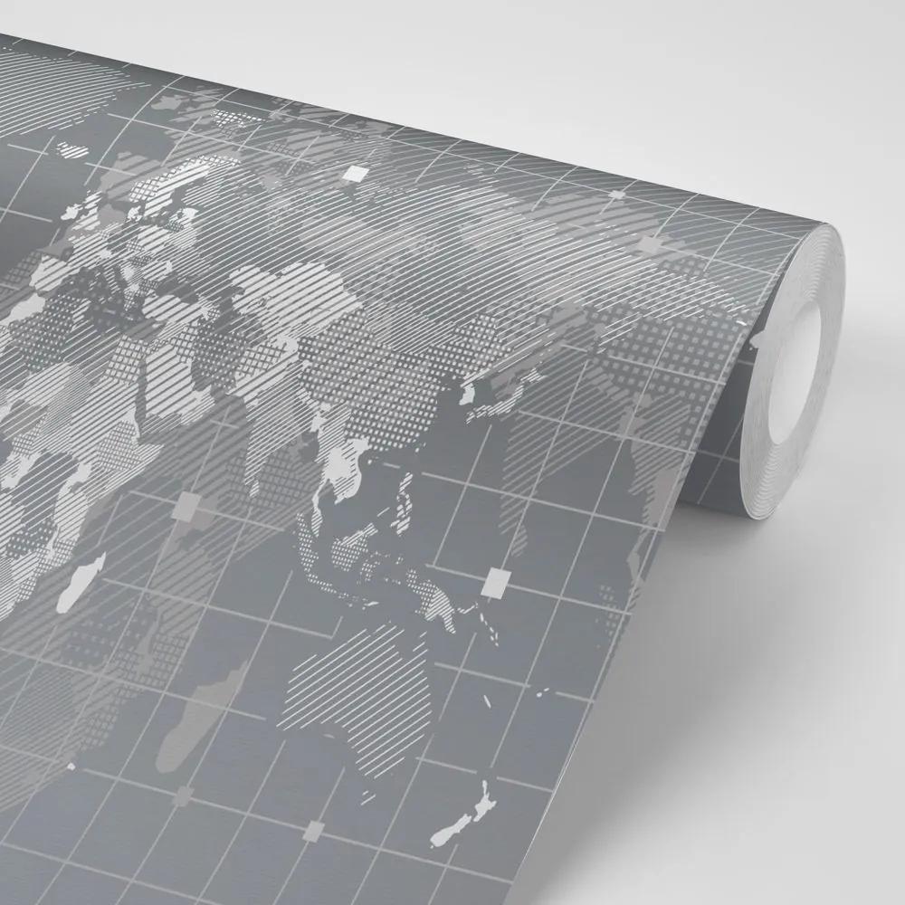 Samolepiaca tapeta šrafovaná mapa sveta - 375x250