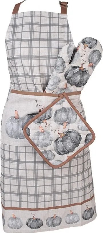Bavlnená károvaná zástera s tekvicami Country Style Pumpkin - 70*85 cm