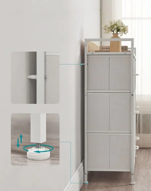 Komoda so zásuvkovými boxmi FLEXIRO 98x85 cm, dub/biela