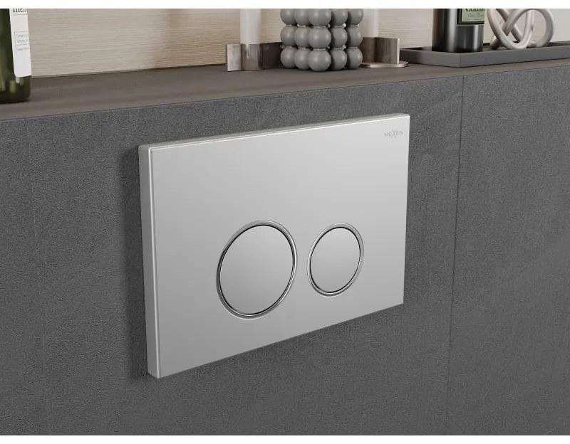 Mexen Fenix Air 05, pneumatické dvojité tlačidlo na splachovanie, chróm matný, 6A0502