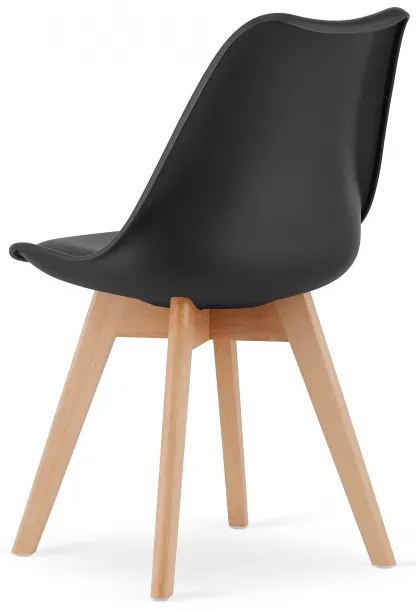 Set štyroch jedálenských stoličiek MARK - čierne (hnedé nohy) 4ks
