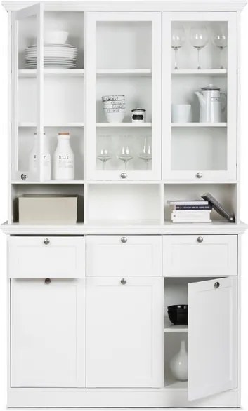 Široká úložná vitrína Landwood, biela