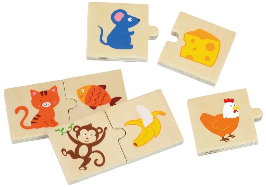Viga drevené puzzle - kŕmenie zvierat
