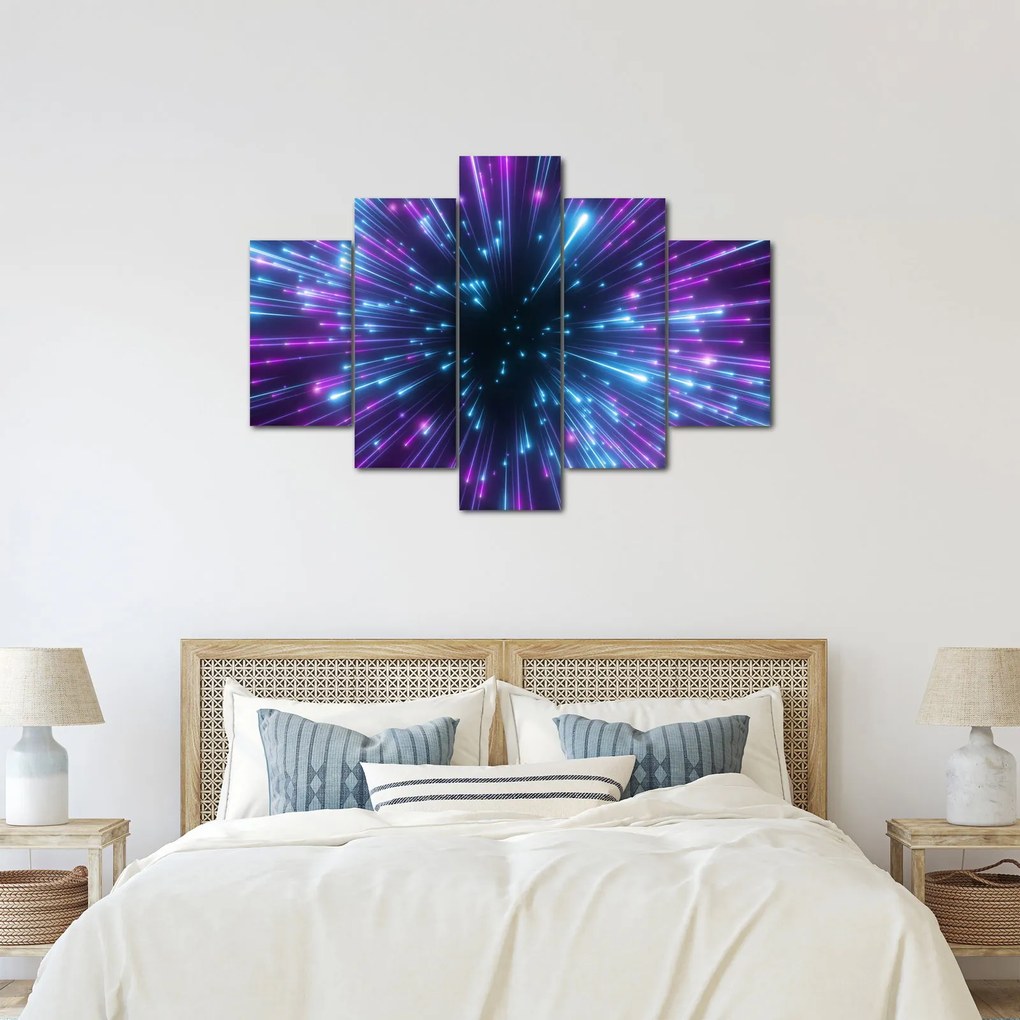 Obraz - Neónový priestor (150x105 cm)