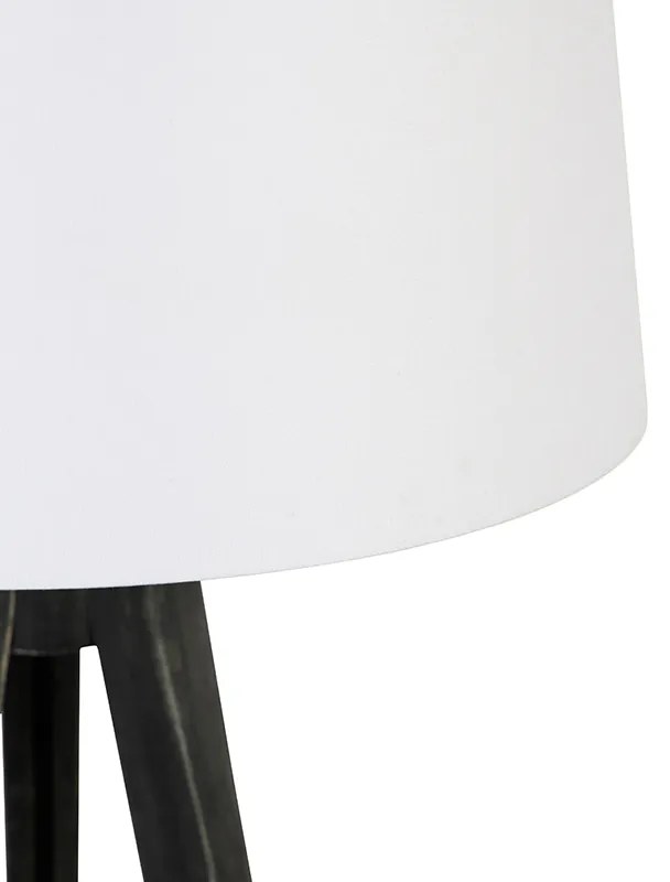 Trojnožka čierna s tienidlom z ľanu biele 45 cm - Tripod Classic