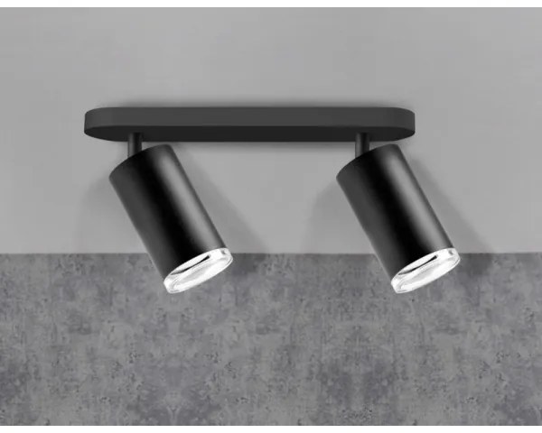 LED RGBW Stmievateľné kúpeľňové bodové svietidlo TURYN 2xGU10/6,5W/230V IP44 čierne