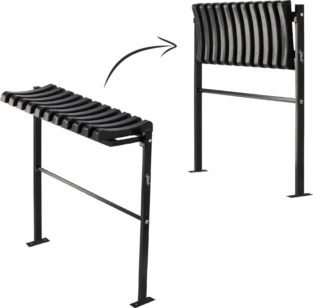 Garden Line SKLADACIA LAVICA, DĹŽKA 68 CM, ČIERNA *8275