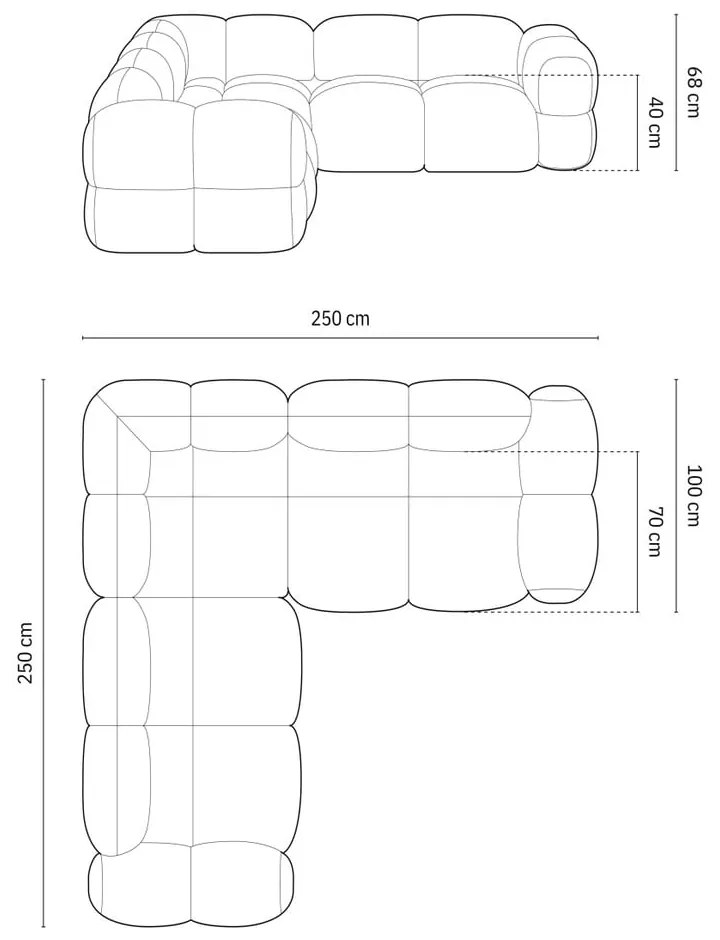 Sivá rohová pohovka Loretto – Cosmopolitan Design