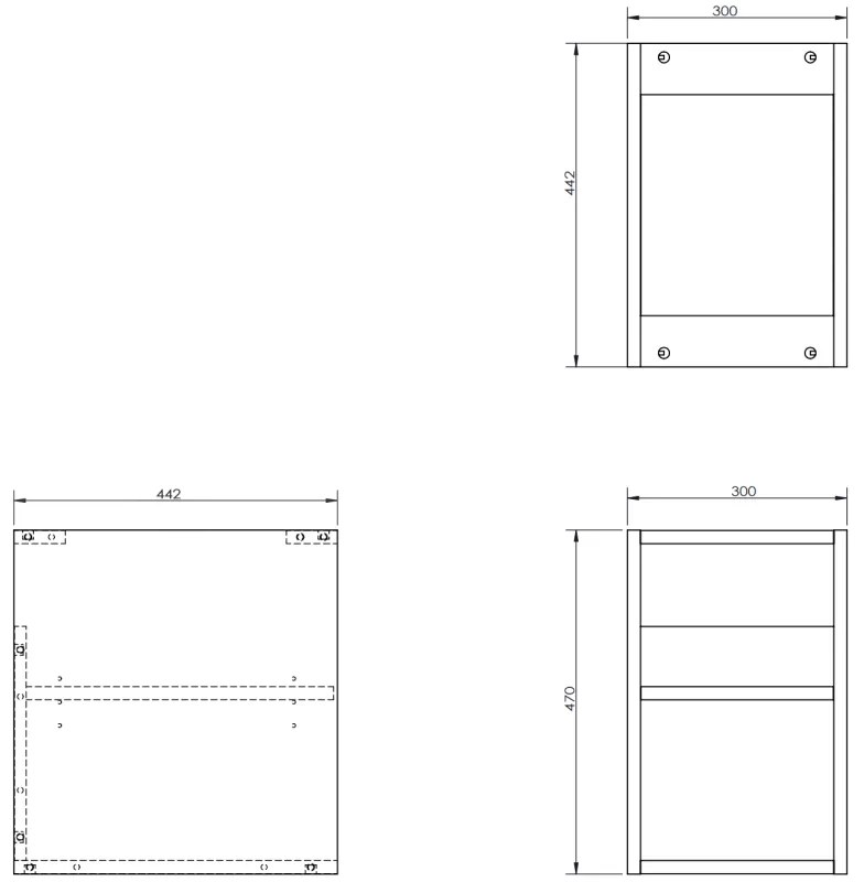 Mexen Box-A, otvorená skrinka s policou 30 cm, biela matná, 91AX2-0300-470-0-01