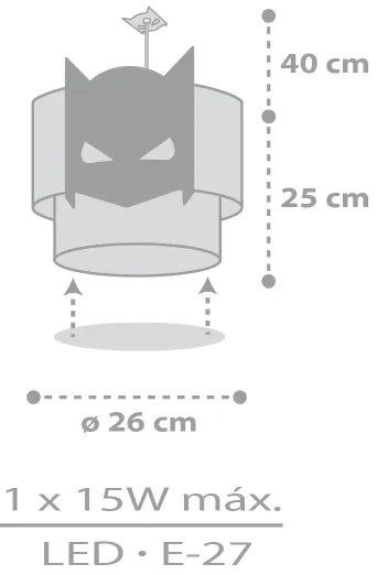 Dalber 61802 - Detský luster DARK HERO 1xE27/15W/230V