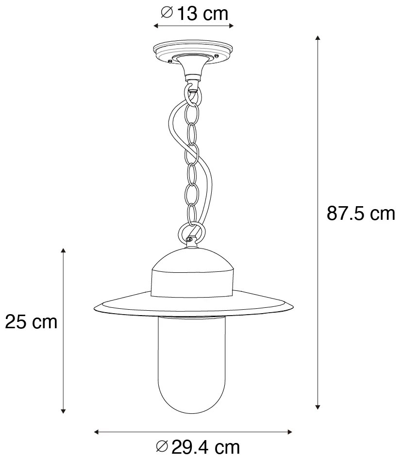 Moderné vonkajšie závesné svietidlo hrdzavohnedé IP44 - Kansas