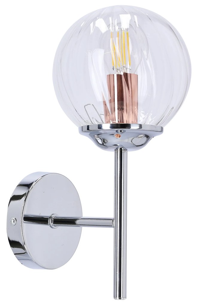 Candellux BEST Nástenné svietidlo 1X40W E14 Chrome Copper 21-67234