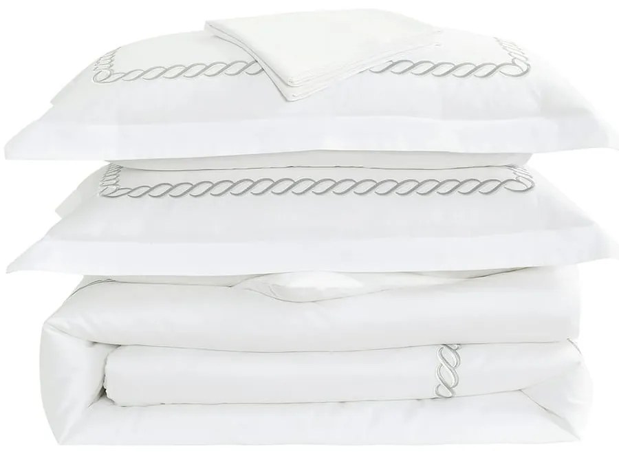 Biele obliečky na dvojlôžko/predĺžené z bavlneného saténu s plachtou/6-dielne 240x220 cm Whispered Serenity – Mila Home Luxury