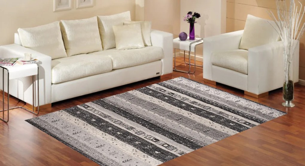 TA Koberec K203A TMAVOSIVÉ SARI B1X Rozmer: 60x100 cm