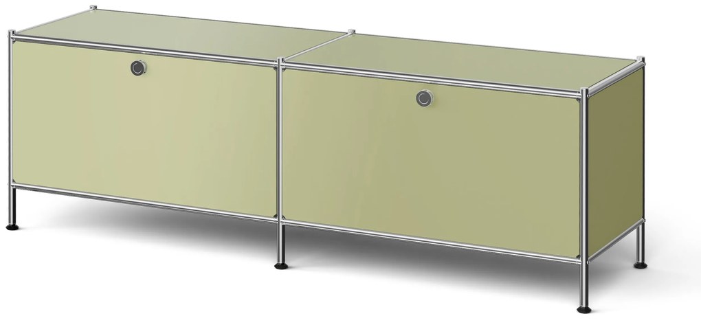 Nízky kovový stolík »CN3« s priehradkami, pistáciová