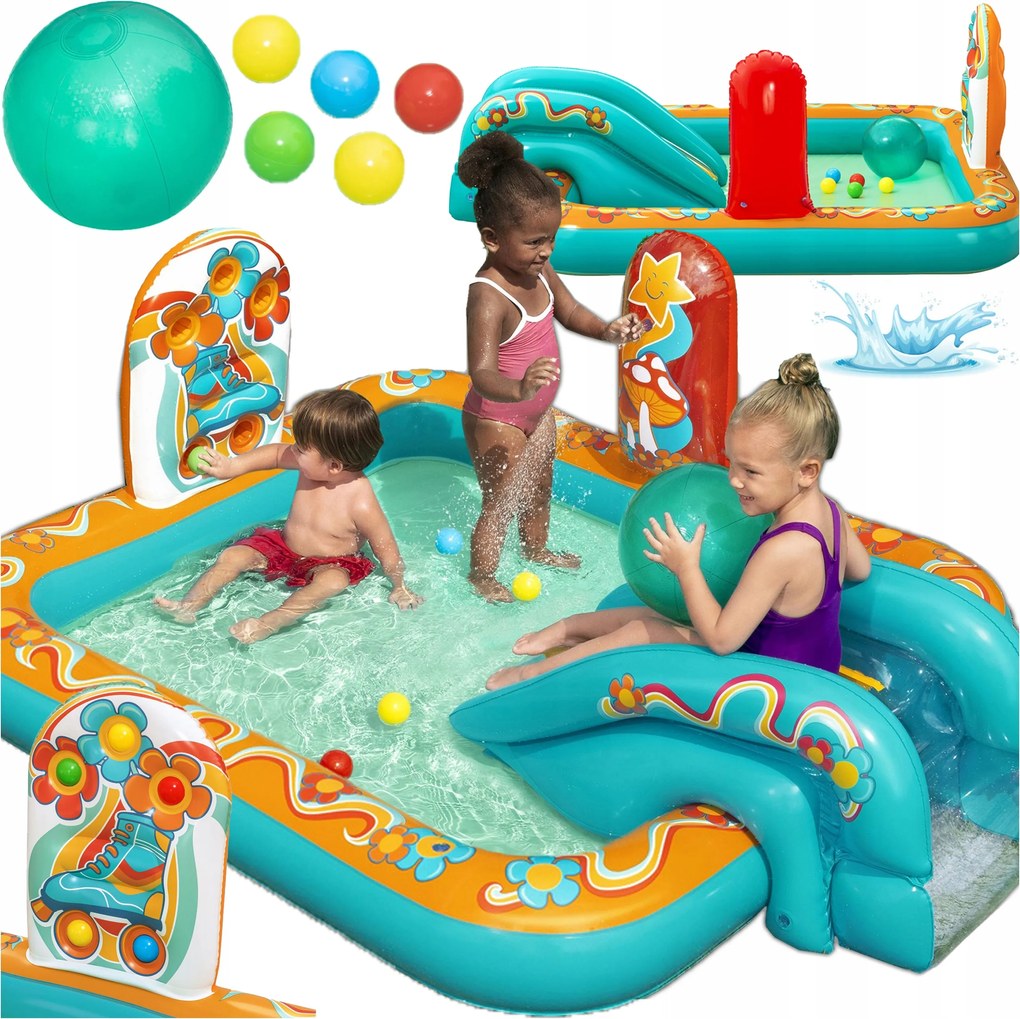 Vodné Detské Ihrisko Nafukovací Bazén Fontána Šmýkačka Loptičky